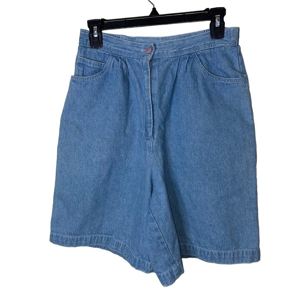 d Frank Vintage Womens High Waisted Denim Shorts Size Medium Light Wash Blue